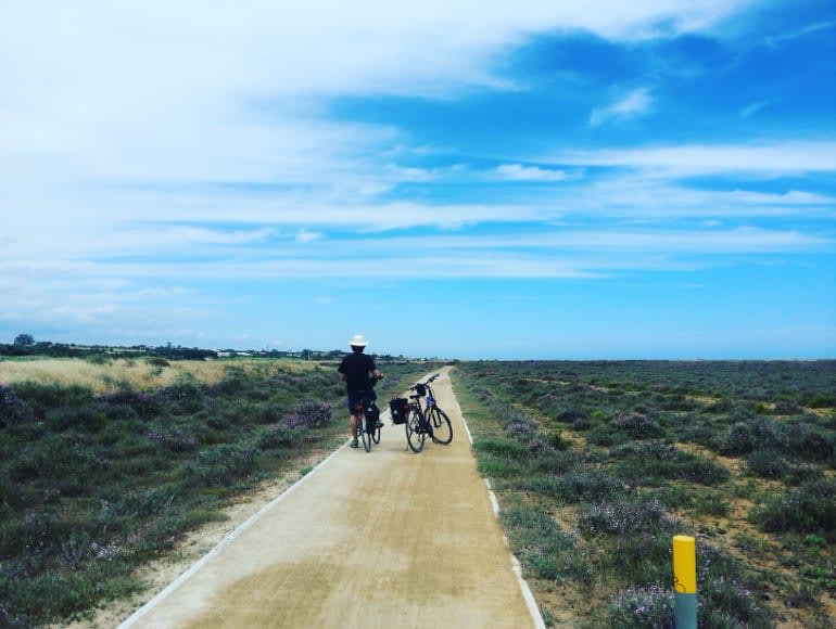 Radfahren Ria Formosa Naturpark, Winterradfahren, Naturradfahren, Herbstradfahren