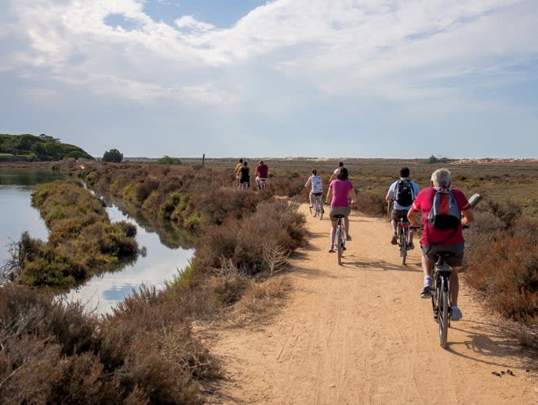 Estradas secundarias bicicletas na ria formosa